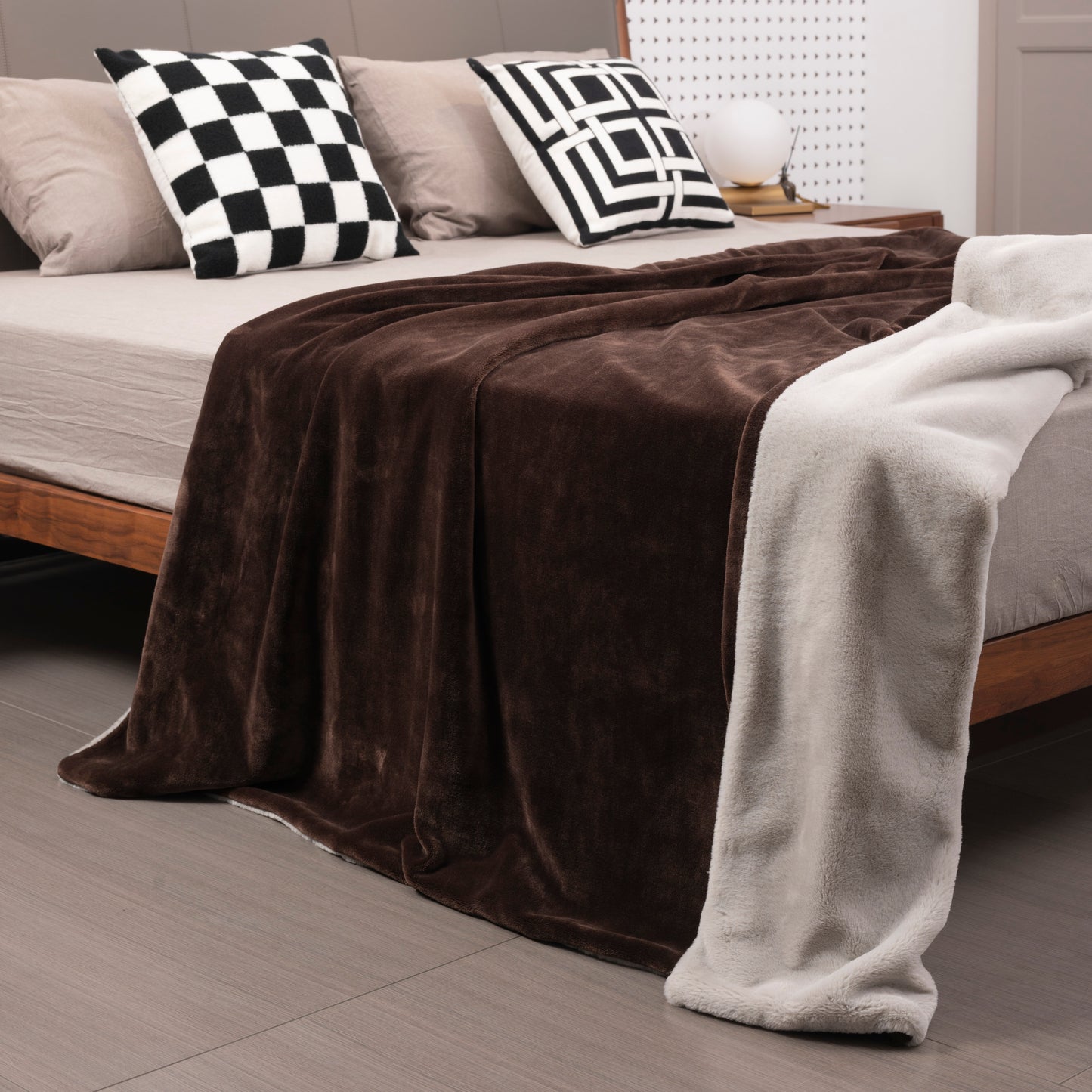 Faux Rabbit Fur Reversible Blanket