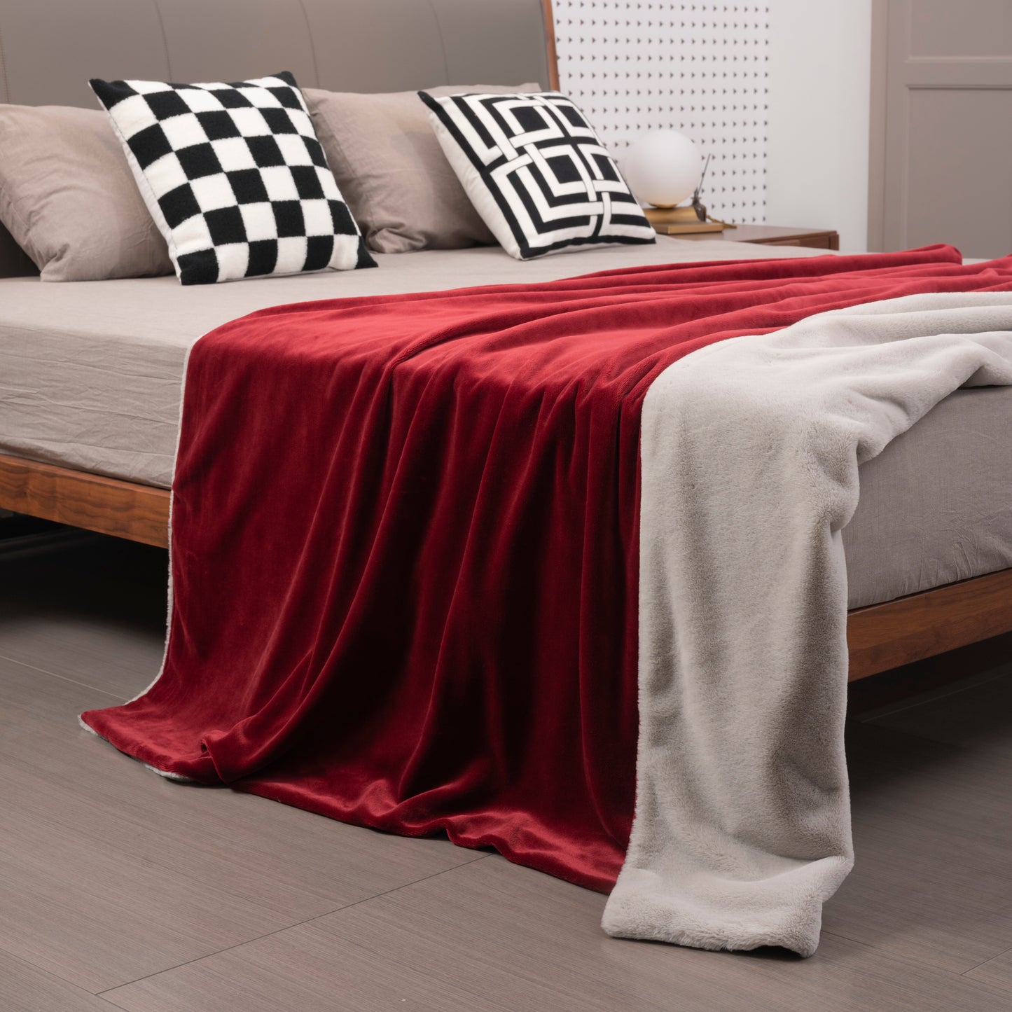 Faux Rabbit Fur Reversible Blanket