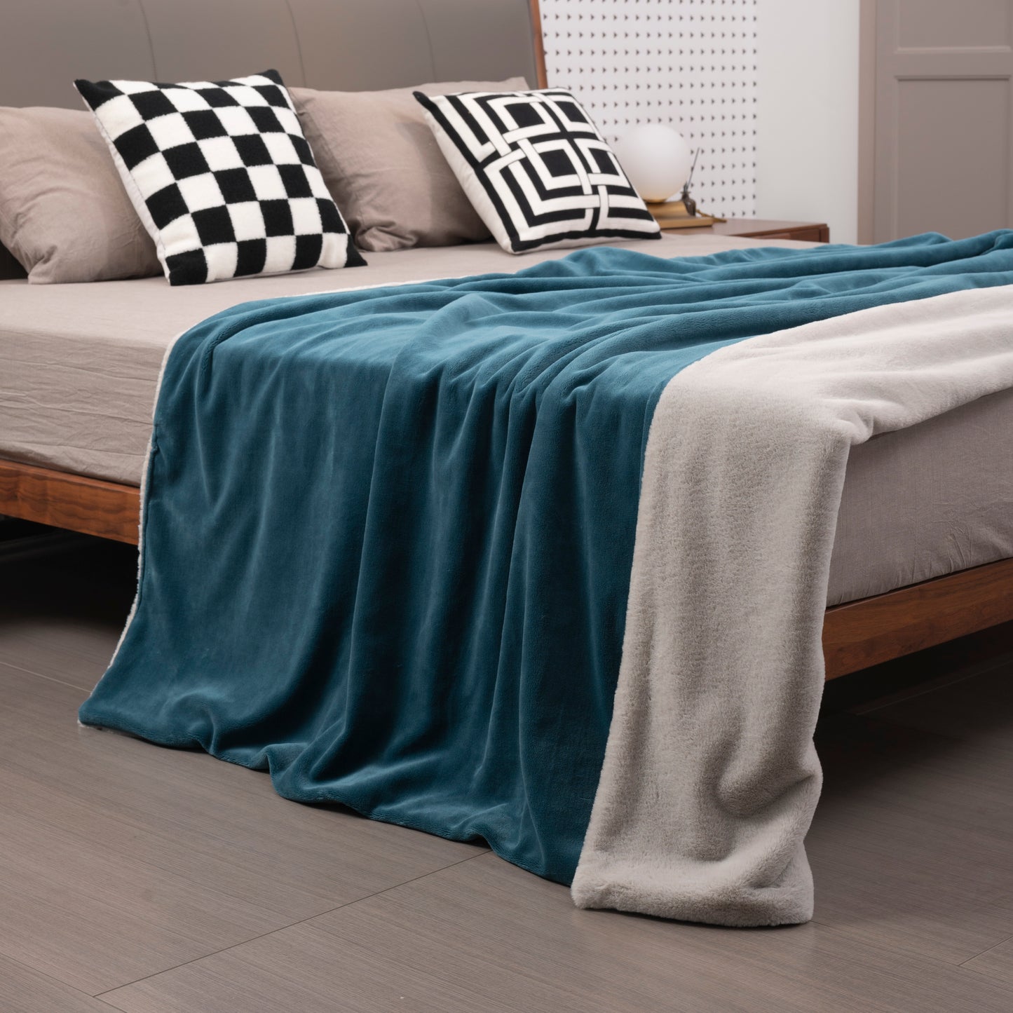 Faux Rabbit Fur Reversible Blanket