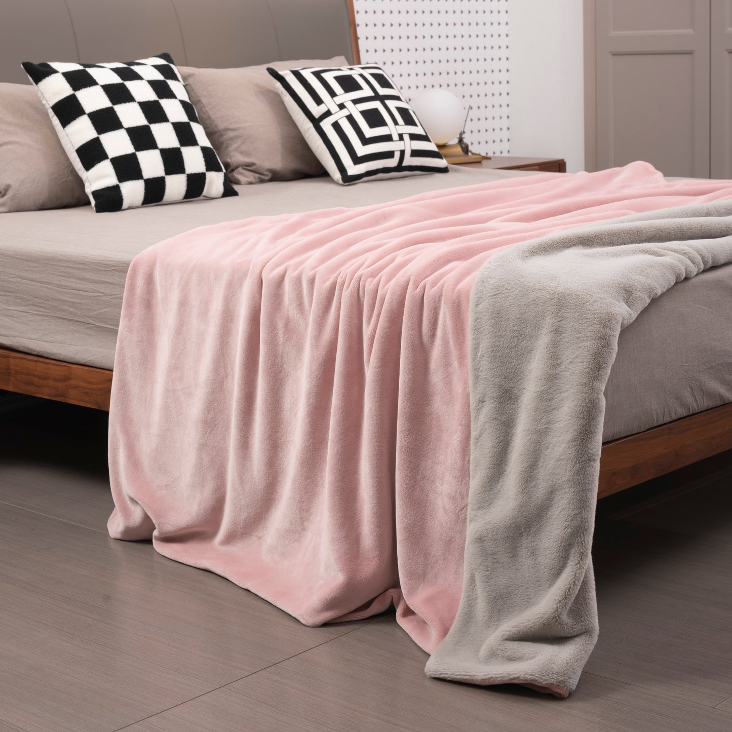 Faux Rabbit Fur Reversible Blanket