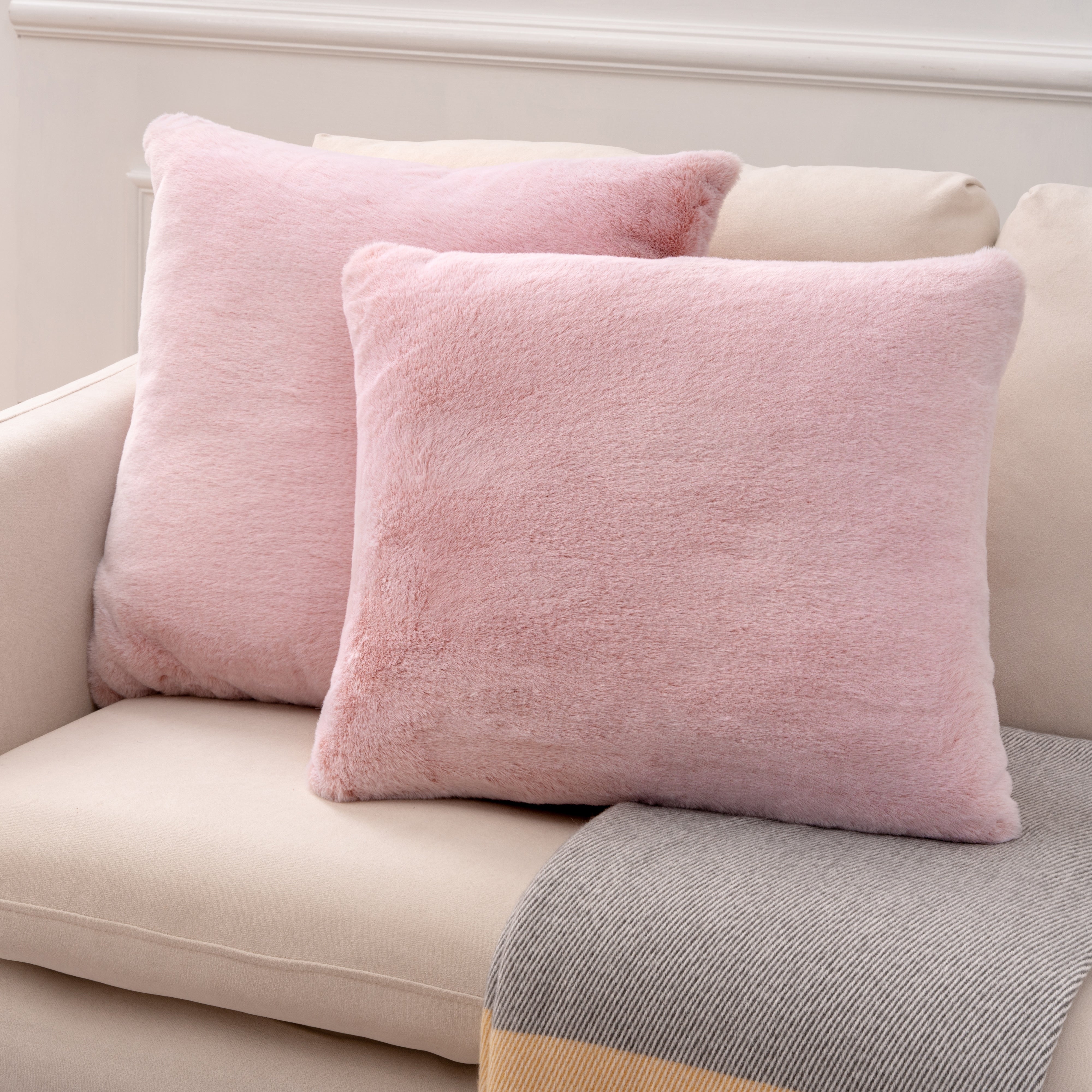 Light pink best sale fuzzy pillow