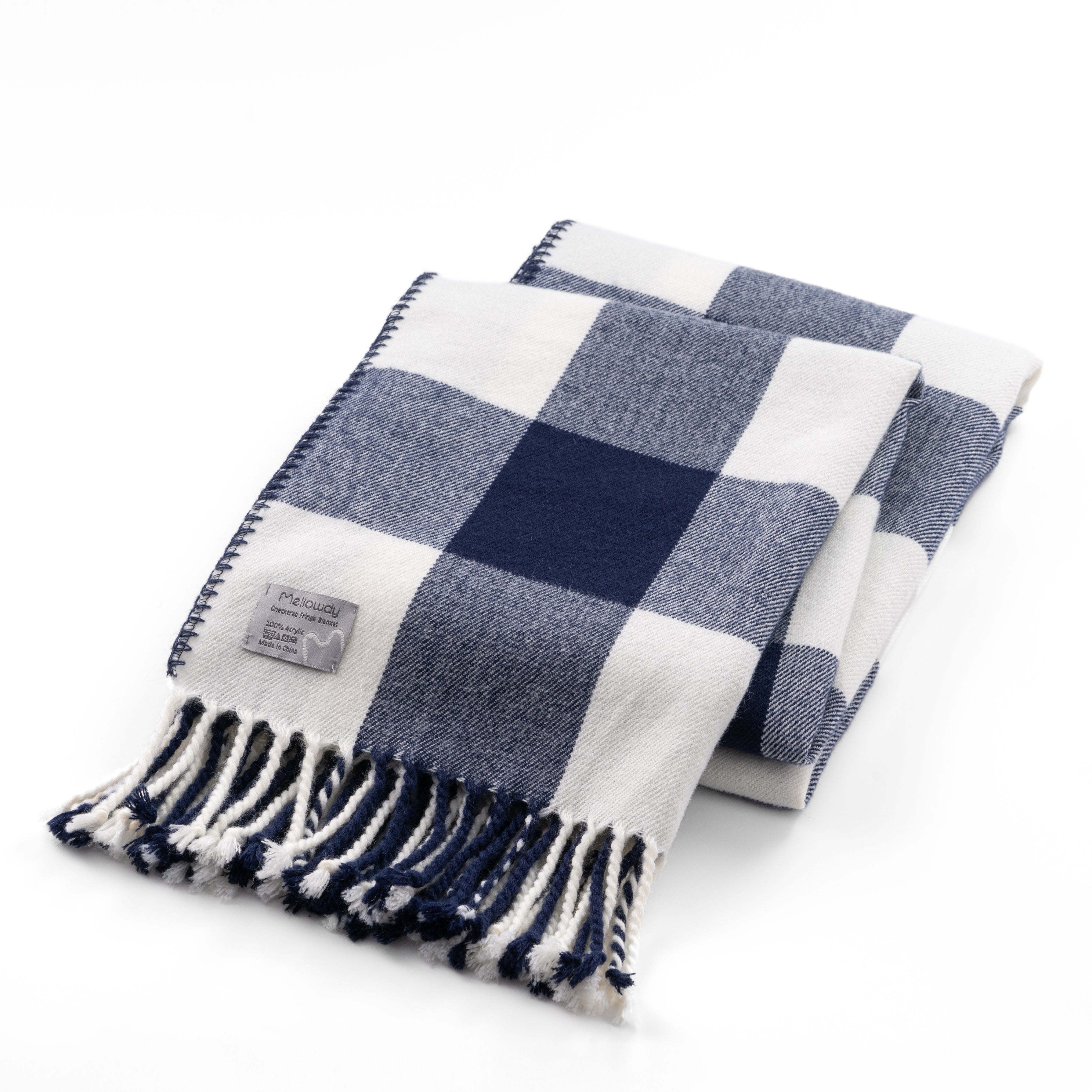 White plaid online blanket