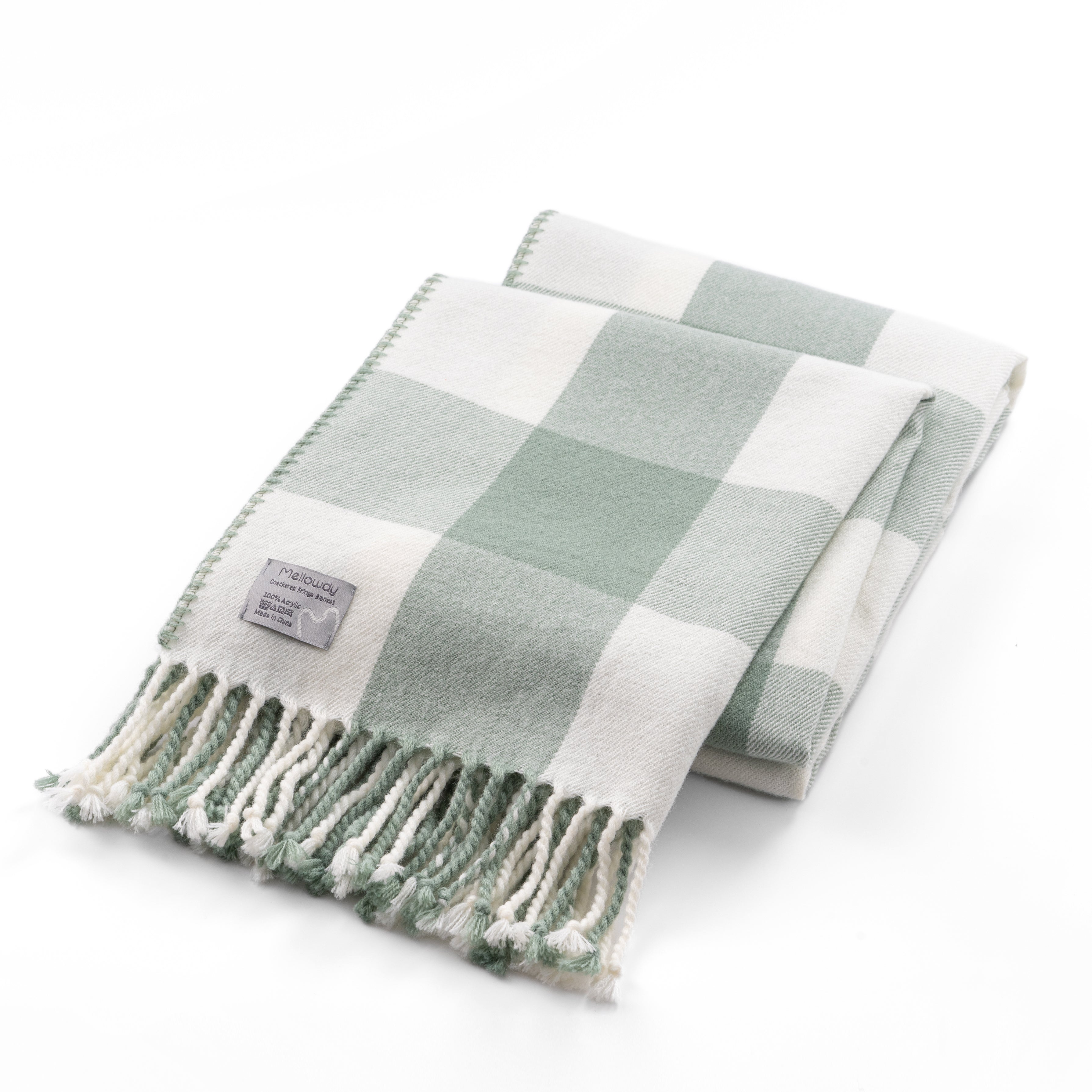 Green discount checkered blanket