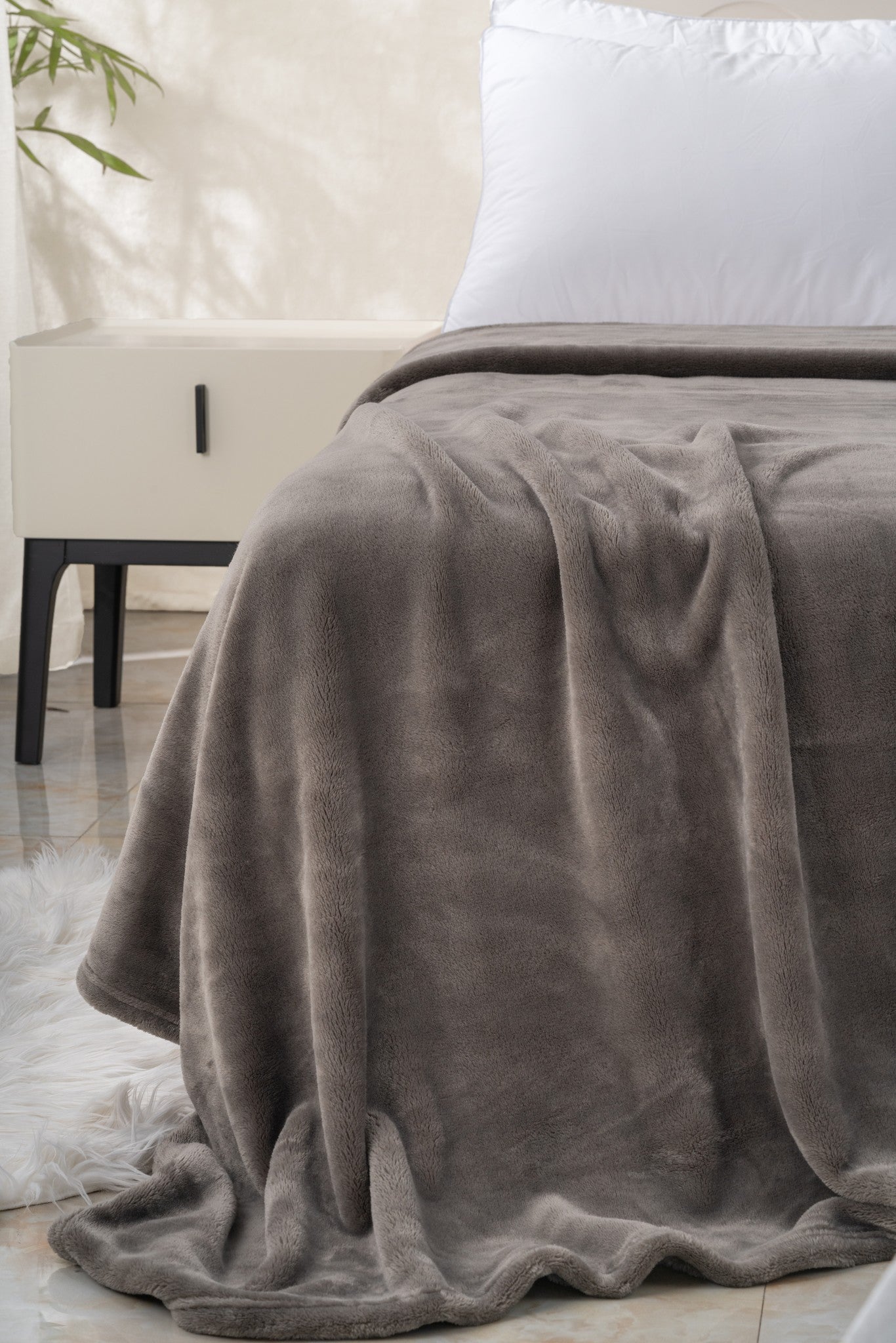 Thick grey throw hot sale